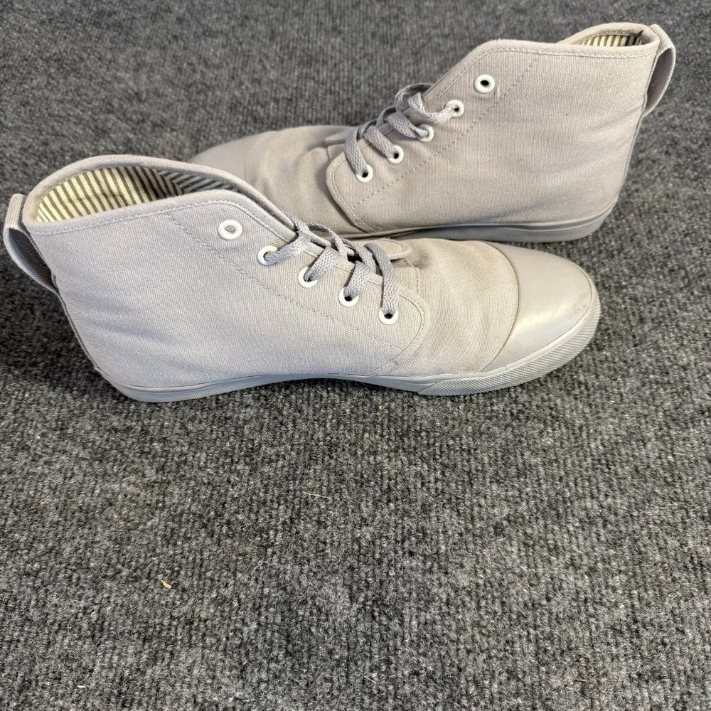 BANGS Gray Canvas High Top Sneakers Moon Forest Embroidered Women's 9.5